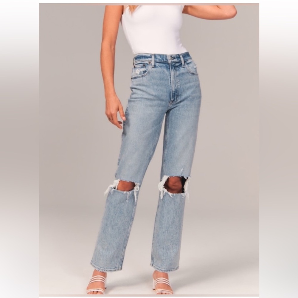 Abercrombie 90’s straight ultra high rise jeans